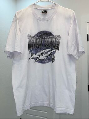 KBT Kentucky Boy Tyler 1 of 1 Runway Sample Bright White Tee Fighter Jet Large
